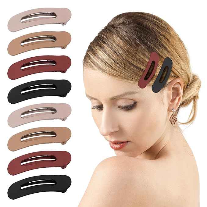 Small Flat Hair Clips for Women Lay Down Clips for Thin Hair Accessories 8pack