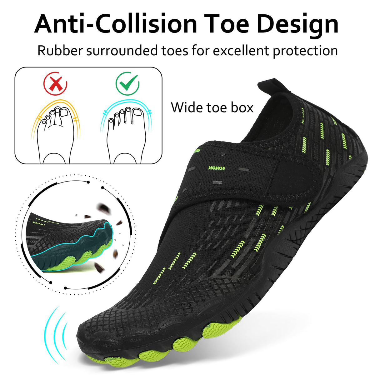 Water Shoes Mens Womens Quick-Dry Barefoot Swim Beach Pool Shoes Aqua Yoga Socks for Hiking Walking Diving Surf Outdoor Water Sports