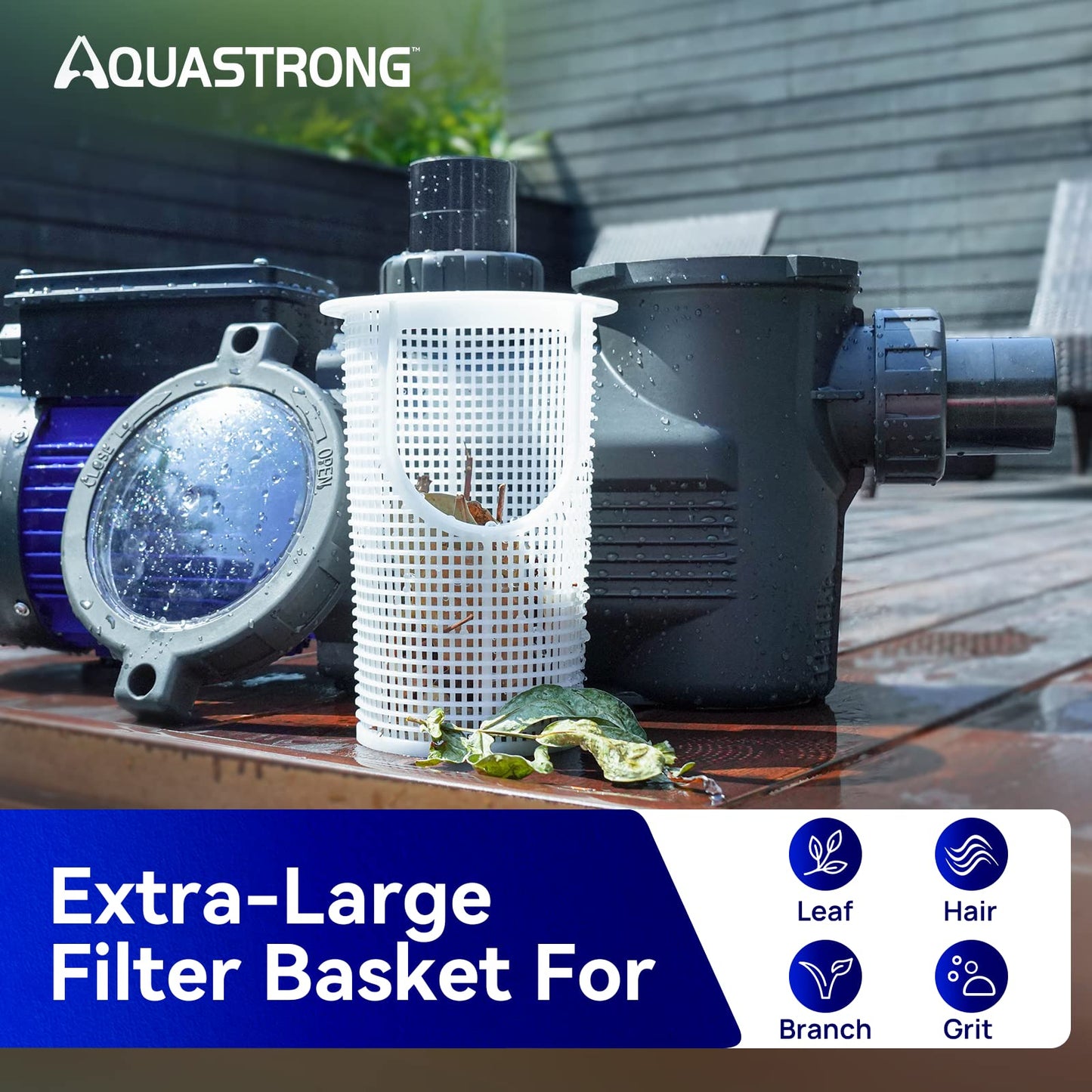 Aquastrong In/Above Ground Pool Pump High Flow Self Primming Swimming Pool Pump,Matta Black