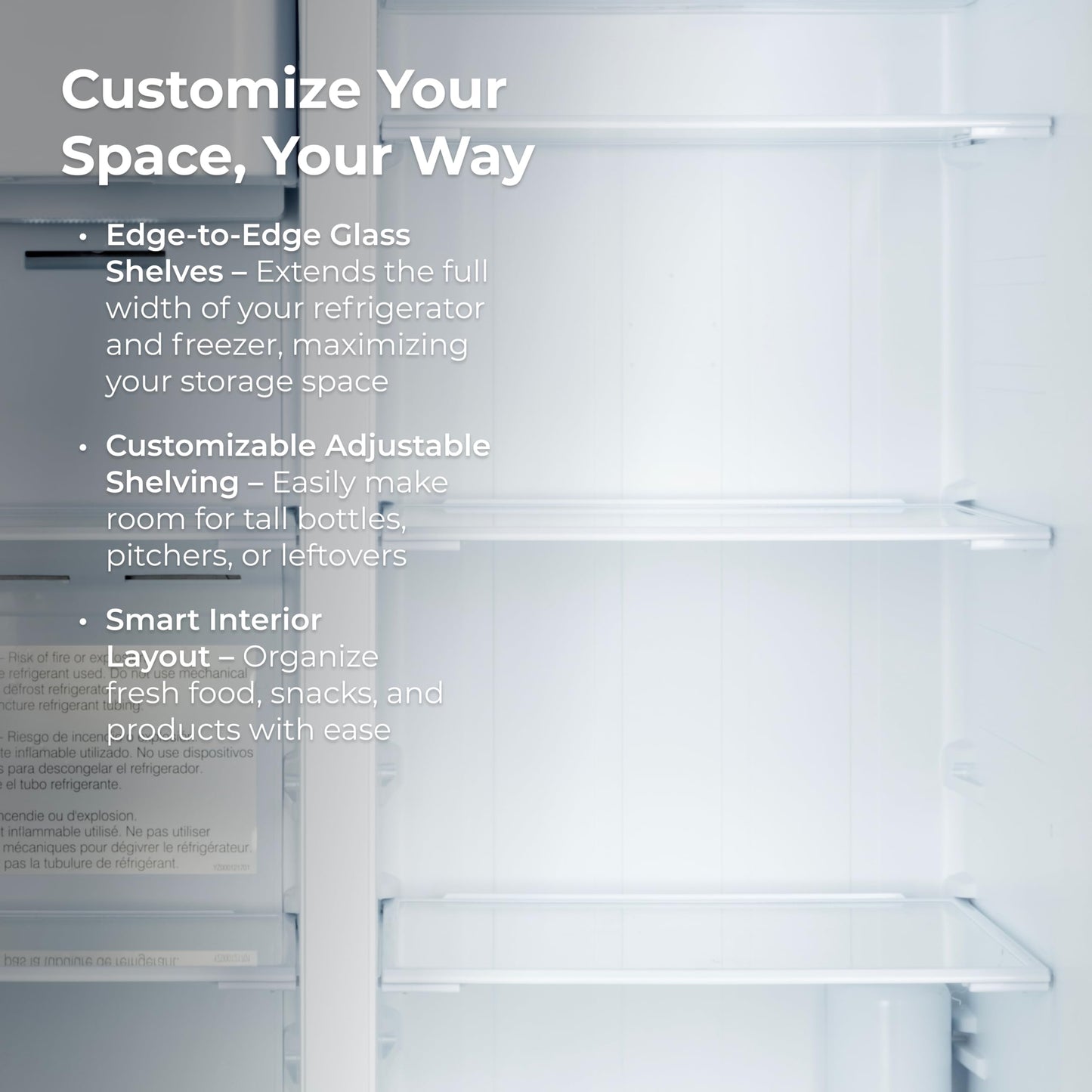 Kenmore 36" Side-by-Side Refrigerator with Freezer - Accela Chill, Water & Ice Dispenser, Adjustable Glass Shelves, ENERGY STAR Certified, 20 cu. ft. Capacity - Fingerprint Resistant Stainless Steel