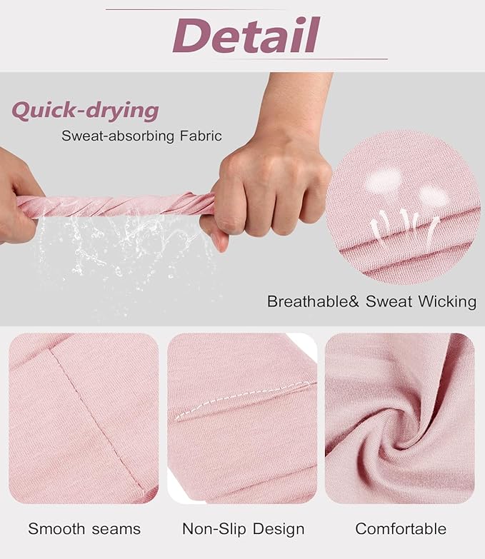 Ztomine Headbands for Women, 8pcs Stretchy Non Slip Soft Cotton Cloth Hair Bands for Sports, Workout, Yoga and Running
