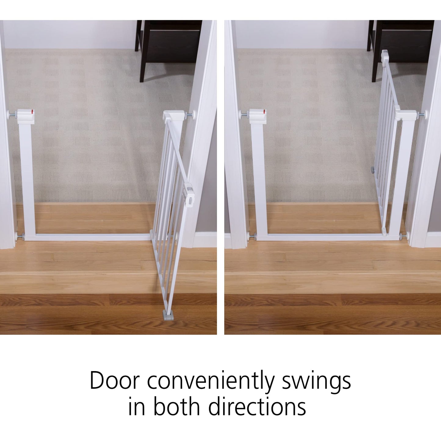 Safety 1st Easy Install Walk Thru Baby Gate for Doorway With Door, Dog Gates, Fits 29"-38", Easy Install 28" Tall, White