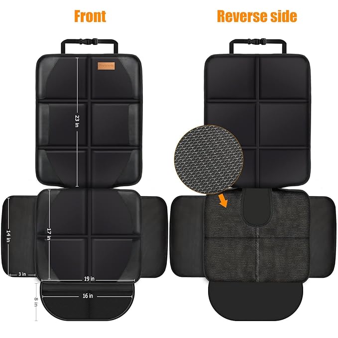 Bacgnyer Car Seat Protector, 1 Pack of Seat Protectors, Thickest Padded 600D Fabric Padding, Waterproof, Durable, Anti Slip Backing, Child Seat Protection, Suitable for Babies, Toddlers, Children