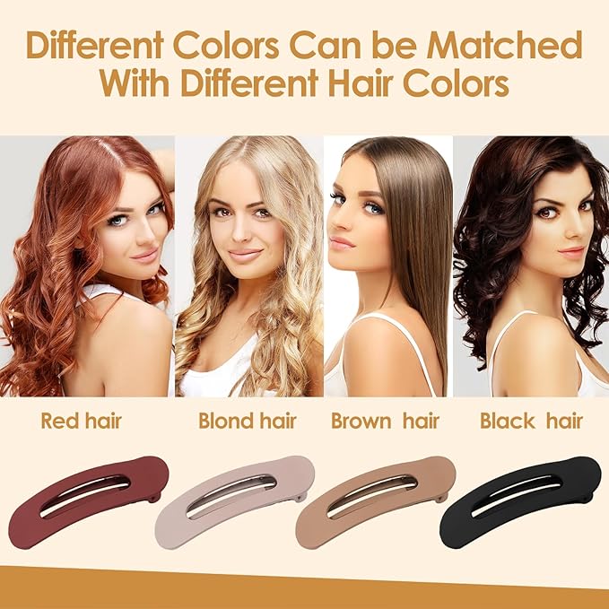 Small Flat Hair Clips for Women Lay Down Clips for Thin Hair Accessories 8pack
