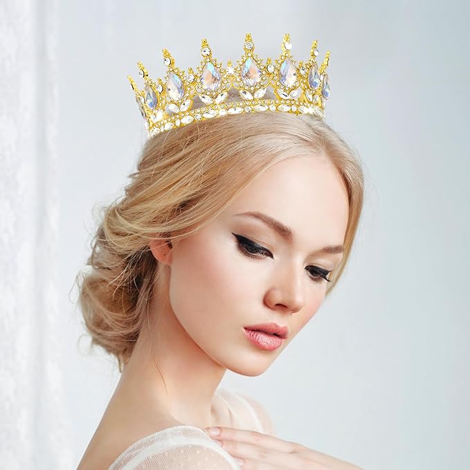YOUlDIANZI Queen Crown Rhinestone Wedding Crowns and Tiaras for Women Costume Party Hair Accessories Princess Birthday Crown Crystal Bridal Crowns