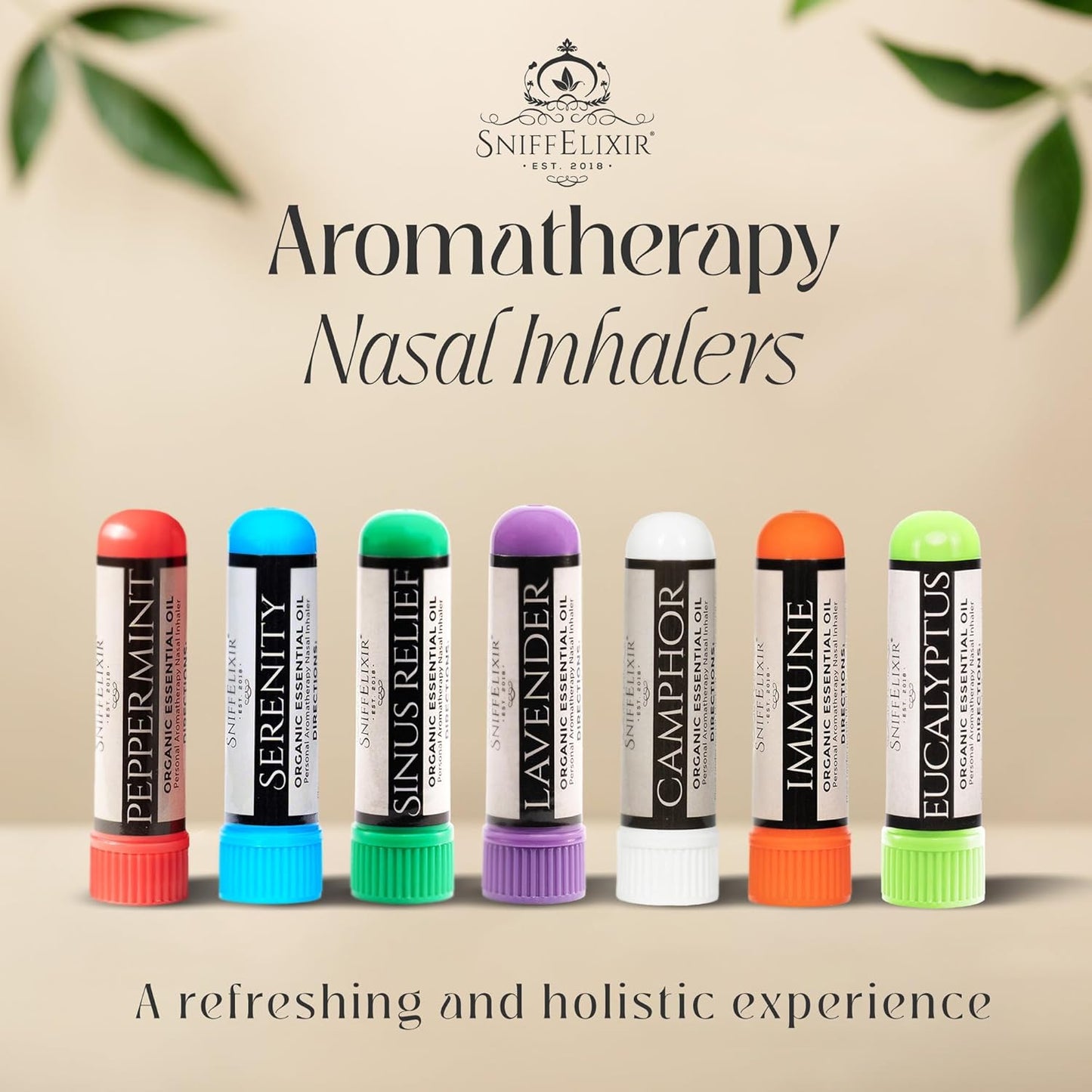 Serenity Aromatherapy Nasal Inhaler Kit – DIY 3-Pack with Essential Oil Blend, Calm Mood & Stress Relief, Premium Gift Set