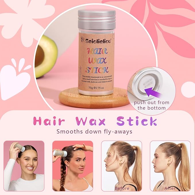 Hair Styling Kit with Hair Wax Stick, 2100 Pcs 36 Colors Hair Elastics, 1 Pink Scissors, 5 Pcs Styling Comb & Hair Tool Set, Transparent Storage Box