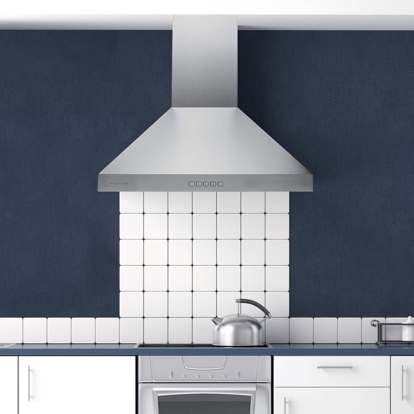 Hauslane Wall Mount Range Hood 36 Inch, Pro Model, Stainless Steel Range Hood, Strong Suction, Changeable LED Lamps, 6” Duct or Ductless, Kitchen Hood Vent, Stove Hood Vent