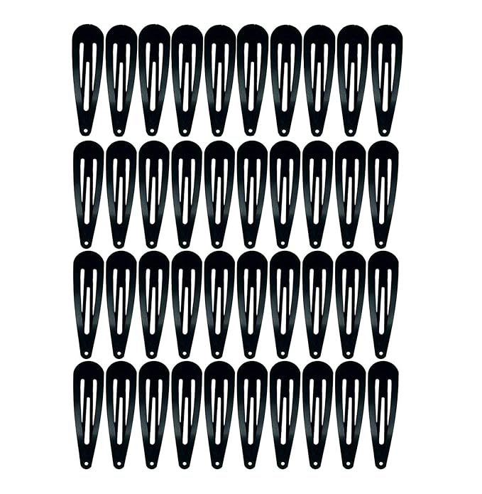 30,60 80 Pack Black 2 Inch Women Metal Snap Hair Clips Accessories No Slip Hair Barrettes Girls Women Hair Accessories (Black 40PCS)