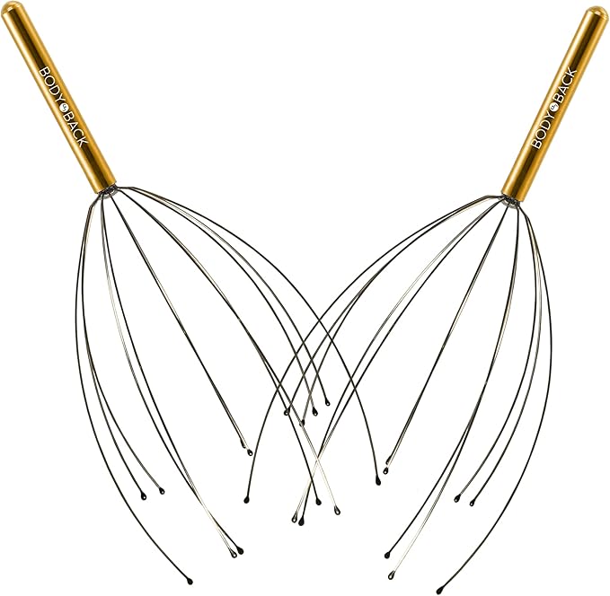 Body Back Scalp Massager, Head Scratcher, Manual Head Massager for Stress Relief, Relaxing Scalp Scratcher, Tingler for Gentle Hair Stimulation (2 Pack, Color Varies)