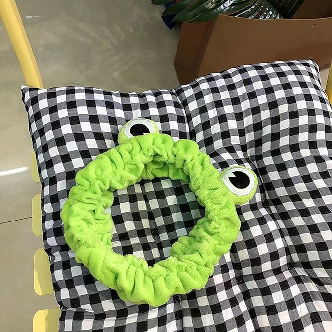 Jowmoy Green Frog Eye Elastic Headband - Versatile for Spa, Skincare, Makeup, Face Wash, Fun Gift for Women (1 Pack)