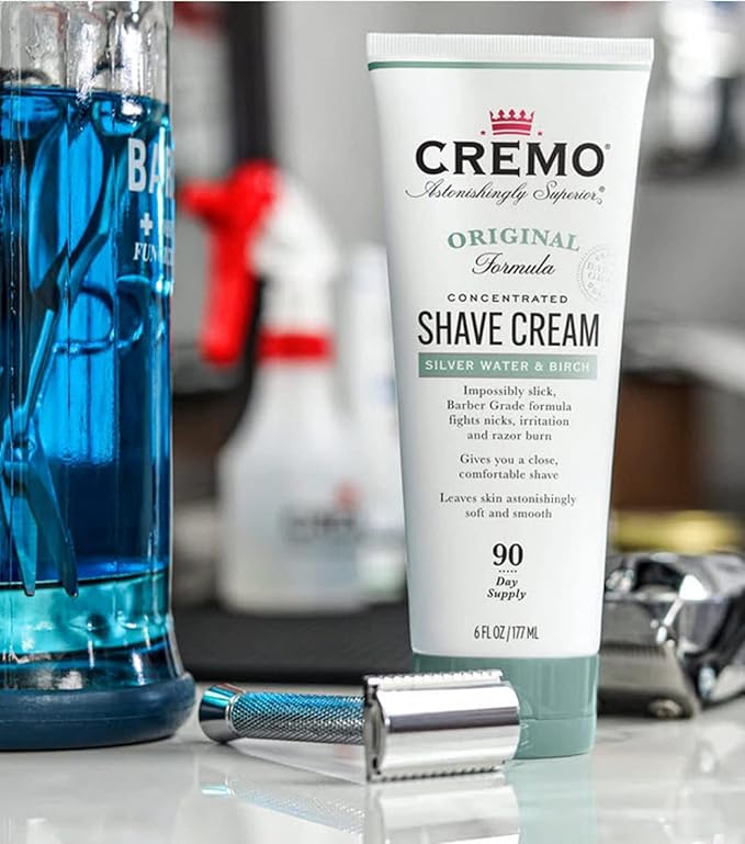 Cremo Silver Water & Birch Shave Cream,Astonishingly Superior Ultra-Slick Shaving Cream for Men,Fights Nicks,Cuts and Razor Burn,6 Fl Oz,(Pack of 2)