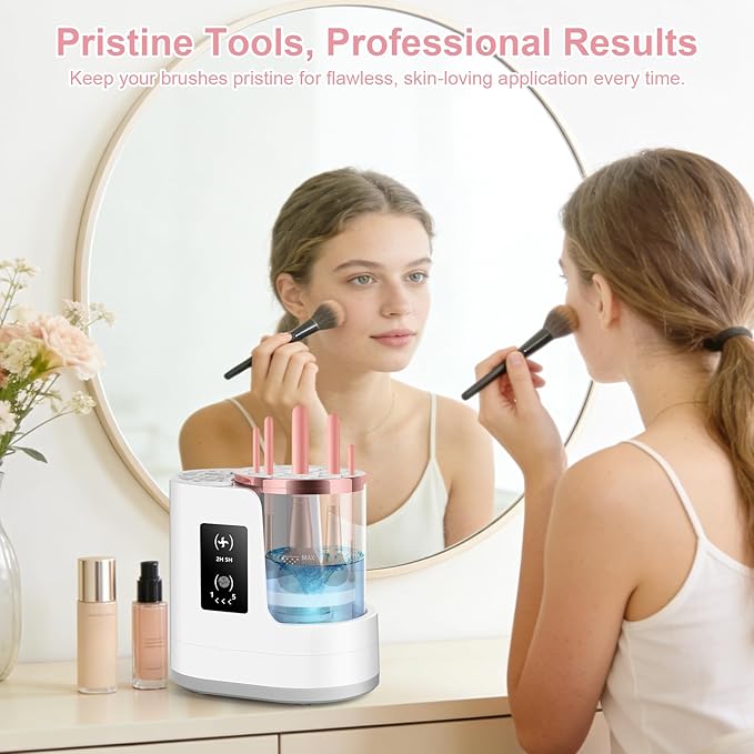 3 IN 1 Electric Makeup Brush Cleaner & Dryer Machine with Automatic Cleaning and Drying Functions, Portable USB Design with Smart Touch Controls for All Brush Sizes, Perfect Gift for Makeup Lovers