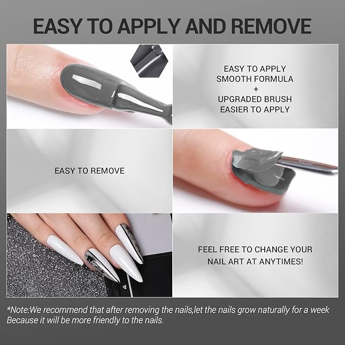 modelones Grey Gel Nail Polish Set 6 Colors, Winter Gray Tone Dark Cloud Stone Seal Iron Fossil Shades Collection Soak Off LED Nail Art Gel Kit Soak Off Manicure Salon DIY Home Gift