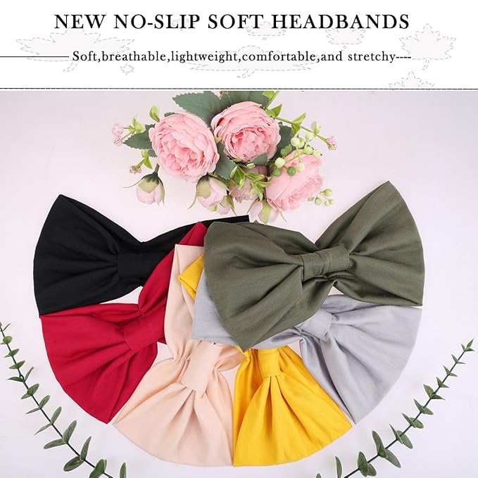 Kachanaa 6 Packs New Wide Headbands for Women,Non-Slip Thick Soft Elastic Bandeau Hair Bands Yoga Workout Running Sweat Makeup Hair Wraps Hair Accessories