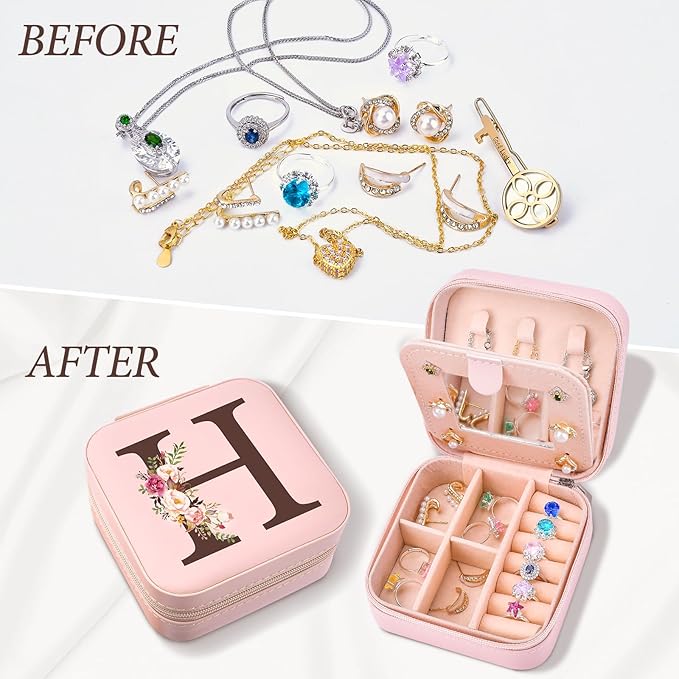 Sister Gifts for Girls, Travel Jewelry Case Box Organizer Personalized Christmas Gifts for Sister Wife Women, Birthday Gift for Elder Sister Big Sister Little Sister