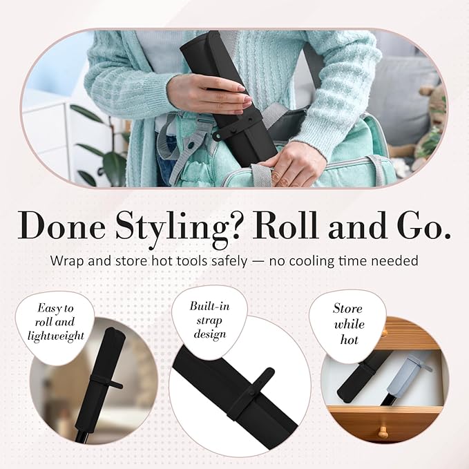Milaya Beauty Extra Large Heat Resistant Mat for Hair Tools – Silicone Curling Iron Holder & Flat Iron Holder – Non-Slip Hot Tool Mat & Vanity Mat – Vanity Accessories for Women, Salon, Travel