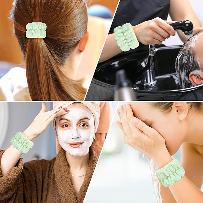 2 Pcs Wrist Bands for Washing Face, Microfiber Wrist Towels for Washing Face, Spa Wristbands for Washing Face, Face Wash Wristbands, Arm Bands for Washing Face for Woman and Children