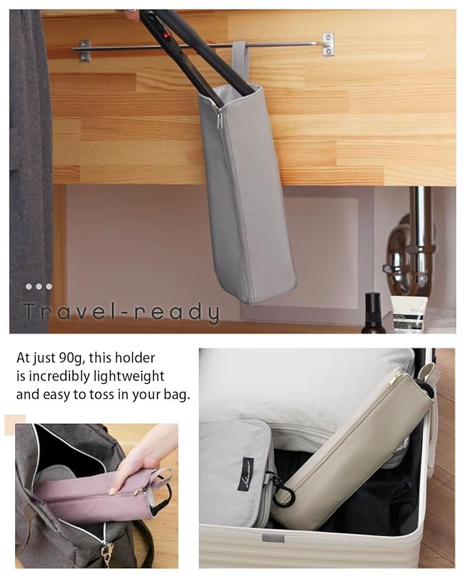 Holder & Mat for Curling Iron Flat Iron, Heat Resistant Hot Hair Tool Travel Bag CaseÃ¯Â¼Âwhite