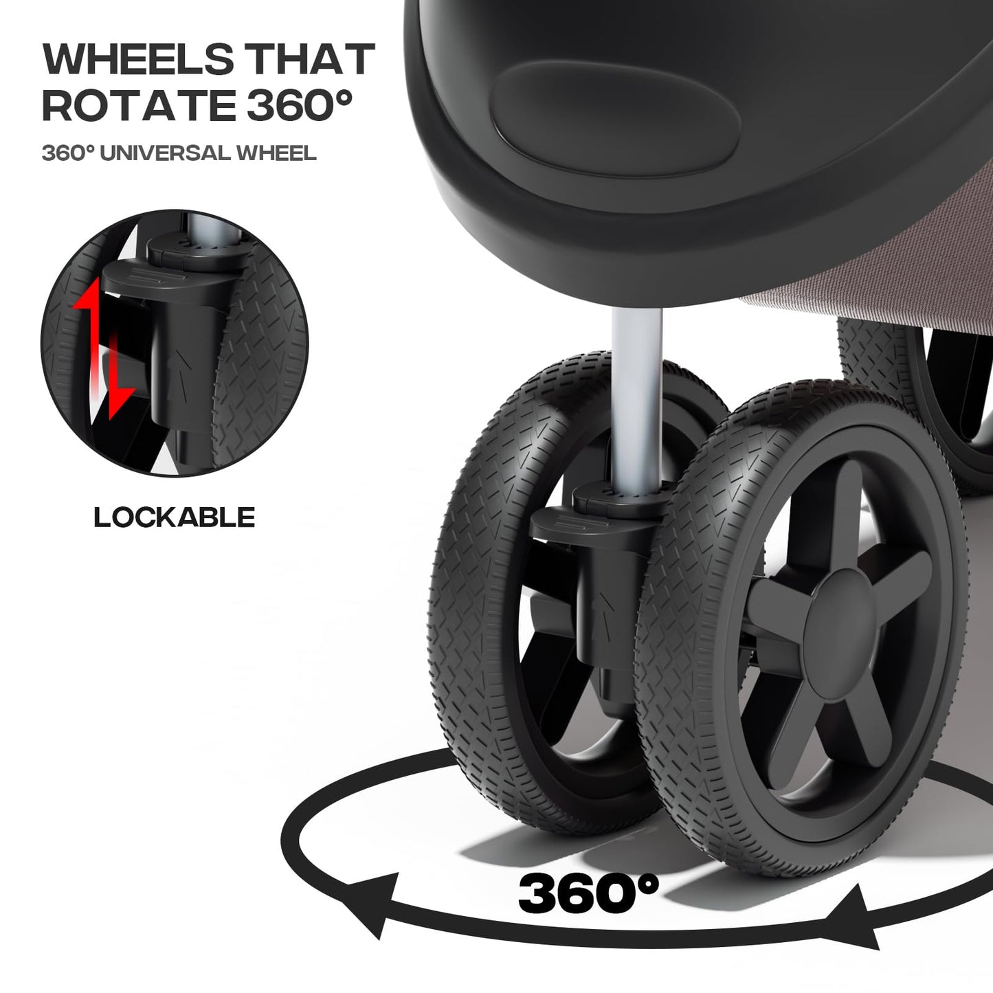 Pet Stroller for Small Dogs 10 lbs, Dog Stroller for Medium Dogs 30 lbs, Cat Strollers for 2 Cats, 3 Wheels Foldable Jogger Puppy Stroller with Storage Basket and Cup Holder, Coffee