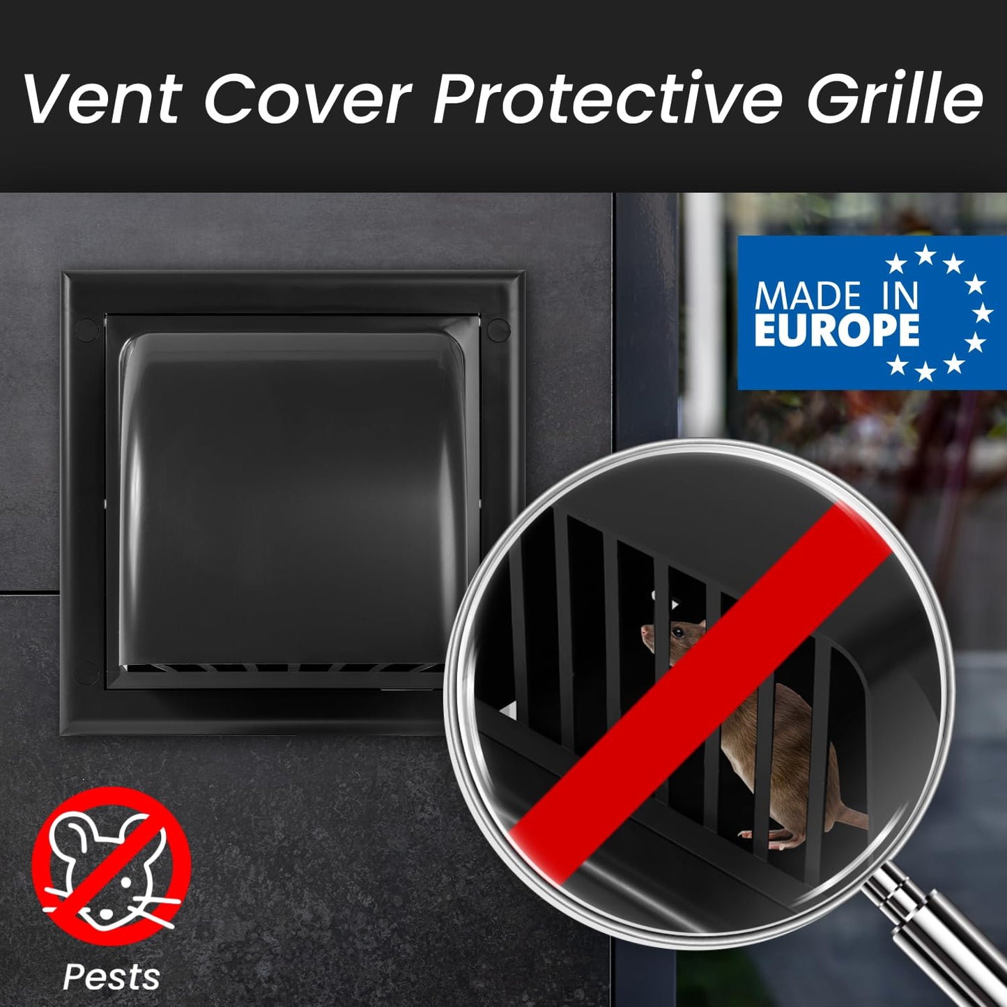 Repa Market 4 Inch Dryer Vent Cover Outside with Backdraft Damper - Black ABS Plastic Exhaust Vent Hood - Wall Vent Cover - Outside Dryer Vent Cover for Dryer Vent Hose, Bathroom Vent Cover, AC Vent