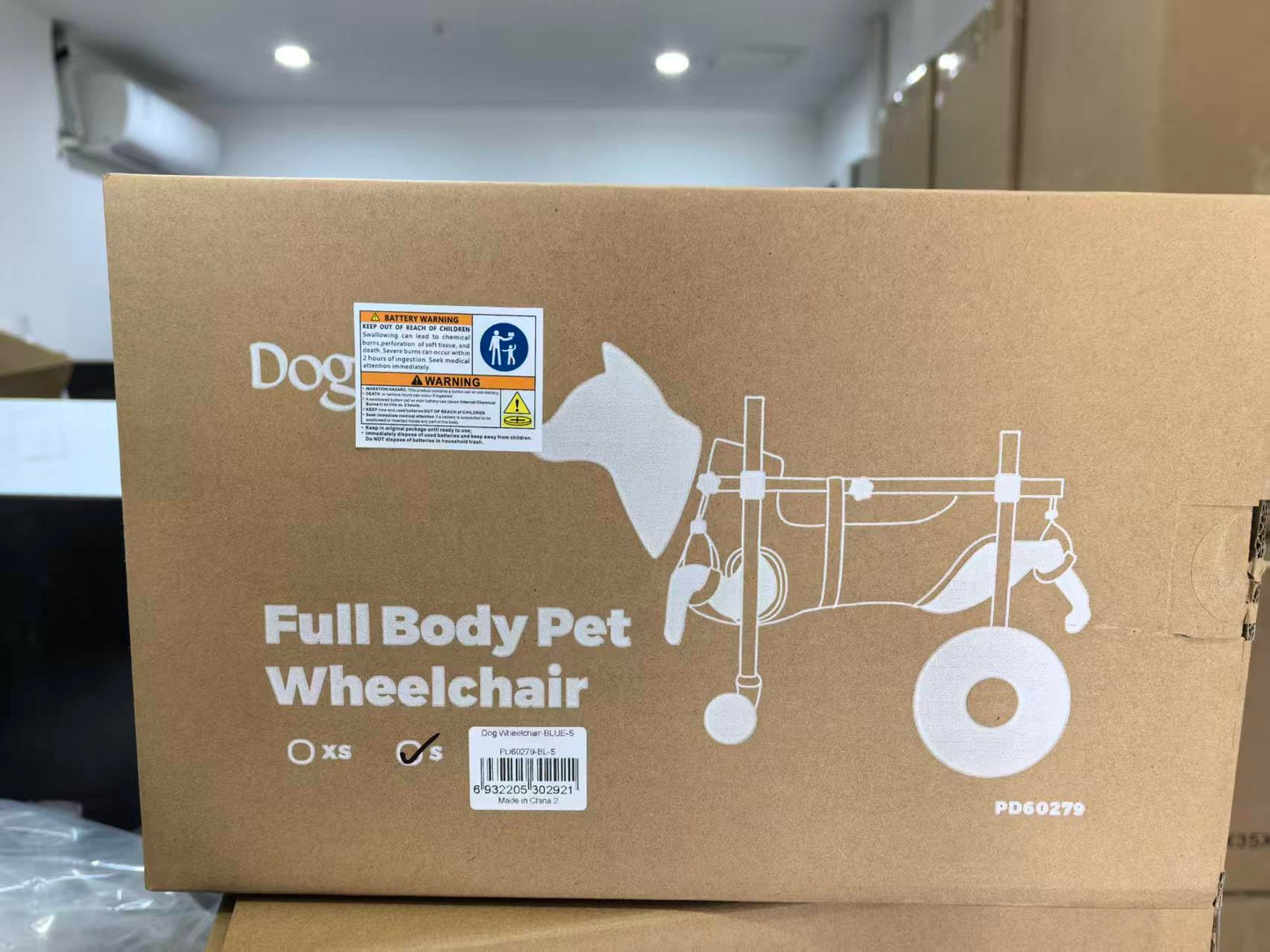 Upgraded 4-Wheel Dog Wheelchair with LED Safety Lights & DIY Name Tag – Adjustable Full-Body Support Mobility Cart for Disabled, Elderly & Injured Pets, Lightweight Aluminum Frame, S