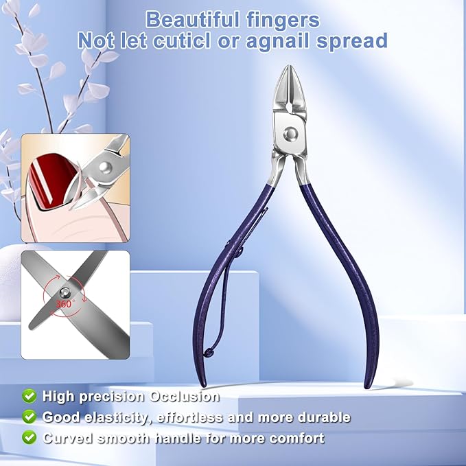 30Pcs Manicure Pedicure Kit，Nail Clippers Kit Professional and Stainless Steel Nail Care Tools，Toenail Clipper Cutters Men's Accessories Whit Beauty Tools Luxurious Travel Case (Blue)