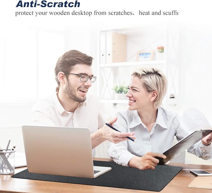 Desk Pad for Office Home 31" x 13",PU Leather Waterproof Large Desk Writing Mat Organizer,Multifunctional Ultra Thin Dual Use Desk Blotters Mouse Pad Protector ?€? (Black)