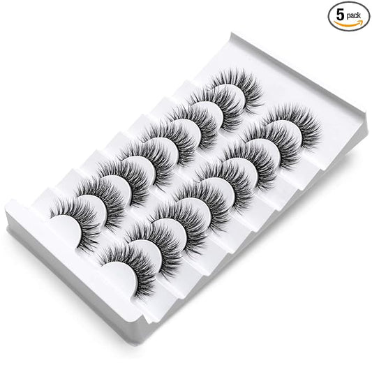 DYSILK Mink Lashes Fluffy Eyelashes - Strip Lashes False Lashes 8 Pairs 6D Lashes Faux Mink Eyelashes Fluffy Natural Look False Eyelashes Long Lashes Pack Mink Lashes Soft Reusable Eye Lashes