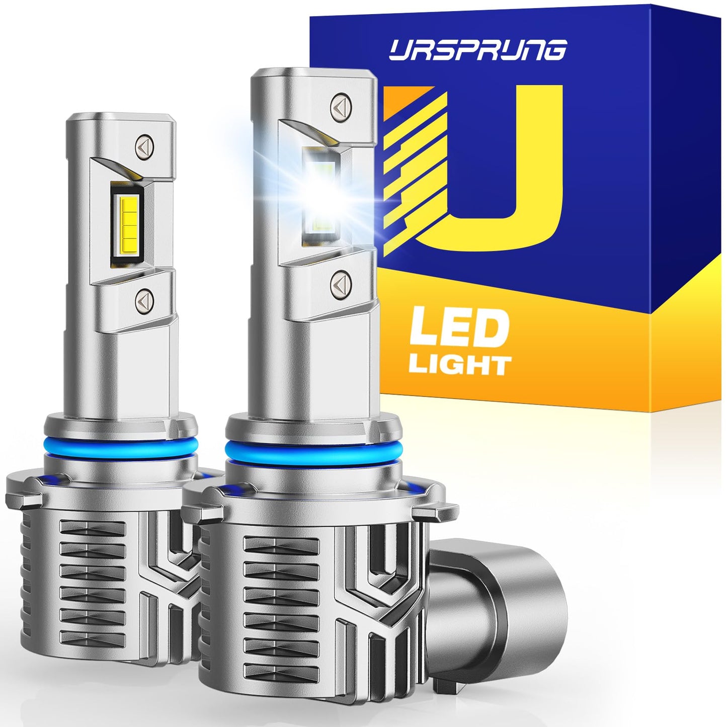 Ursprung Ultra Bright 9006 HB4 Led Bulb, 2025 Latest 5th-Gen High-Density Chip Upgrade, 40000LM Brighter 6500K Cool White, No Hassle and 75000 Hrs Fog, Dual Cooling, IP68 Waterproof, Pack of 2