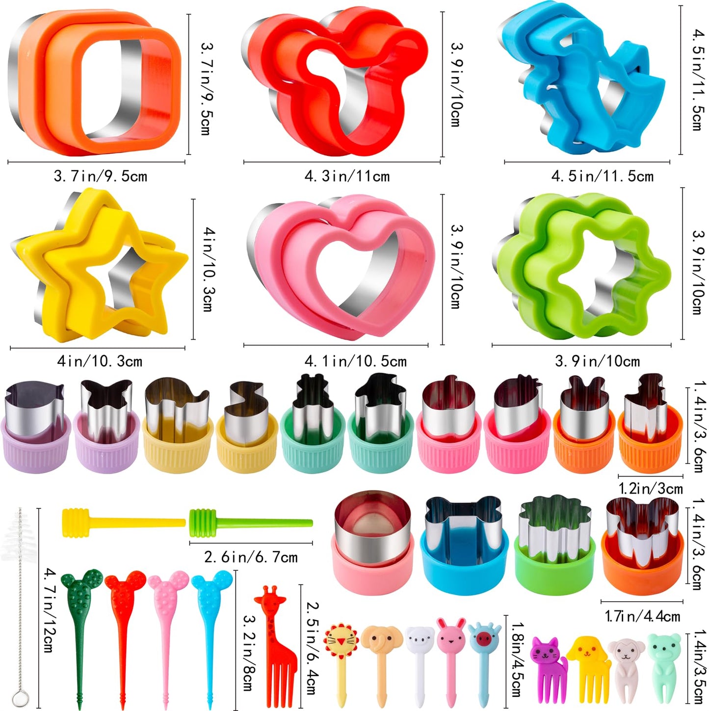 Sandwich Cutter for Kids Lunch 48 Pcs (LARGE), Nifogo Sandwich Maker, Cookie Cutters and Sealer Set, Bread Decruster, Dinosaur Mickey Heart Shape for Boys Girls