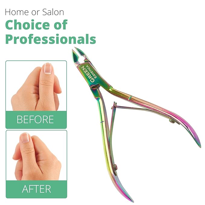 Professional Cuticle Trimmer with Cuticle Pusher Nail Cuticle Remover Nipper Silver Stainless Steel Sharp Blades Manicure Tools with Double Spring Nail Care Pedicure Nail Tools (Multi-Colored)
