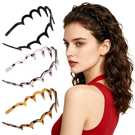 Metal Hair Bands Spring Wavy Hair Hoop Hairband (3pcs)……