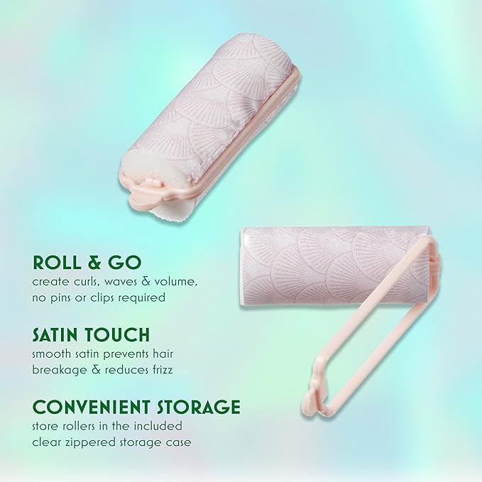 Wicked Glinda 6PK Satin Rollers - hair rollers - foam rollers - heatless hair curlers - Scunci by Conair
