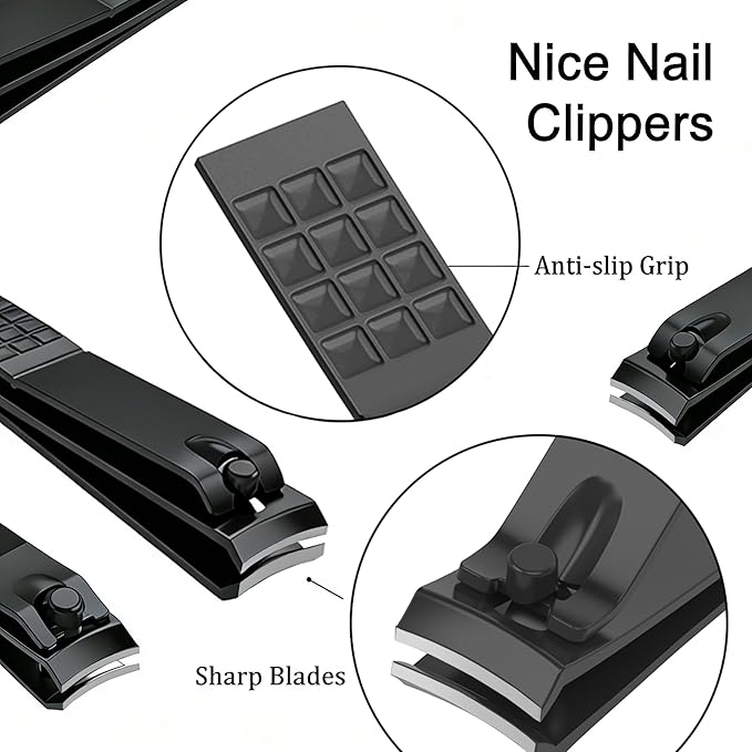 Premium 26-in-1 Manicure & Pedicure Kit Ã¢ÂÂ Stainless Steel Nail Clippers Set with Brown PU Leather Travel Case for Men & Women