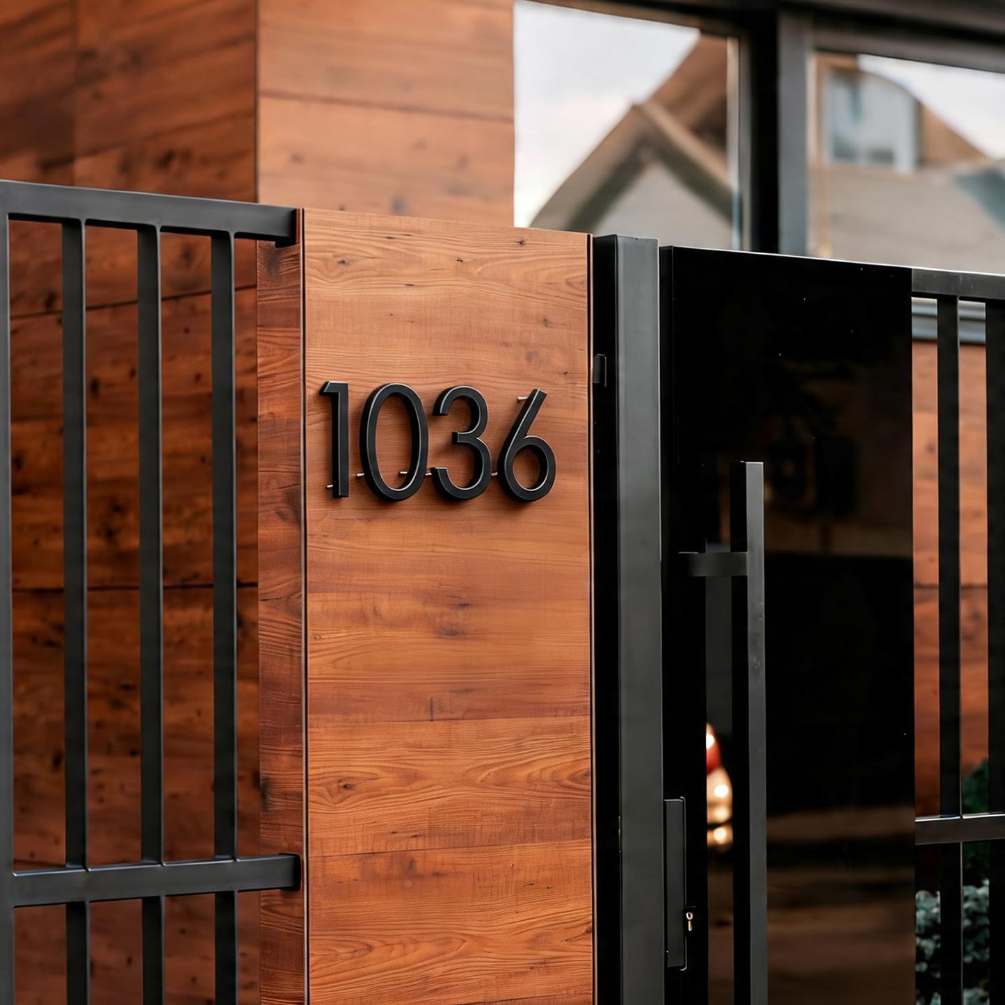 Modern House Numbers for Outside, 5 Inch Floating House Numbers, Metal Address Sign, Mailbox Number, with Nail Kit, Never Rust, Matte Black (Black, 7)