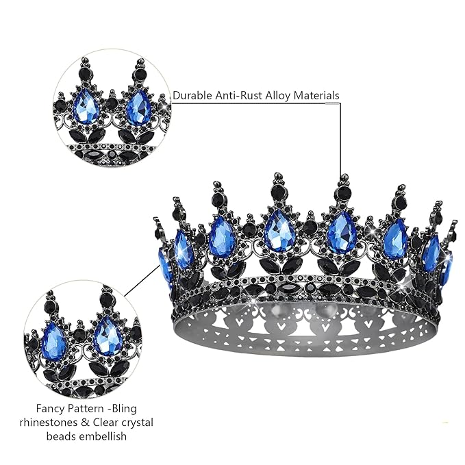 YOUlDIANZI Queen Crown Rhinestone Wedding Crowns and Tiaras for Women Costume Party Hair Accessories Princess Birthday Crown Crystal Bridal Crowns