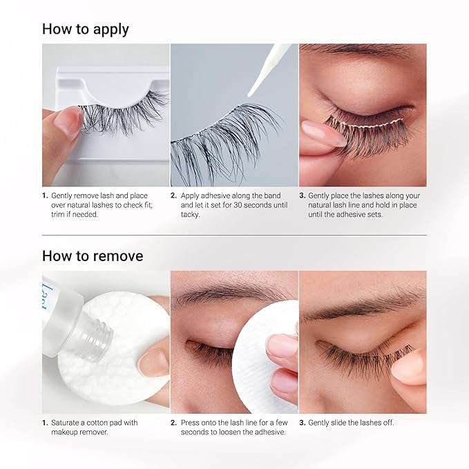Kiss Looks So Natural, So Wispy False Eyelashes, 5 Pairs, 14mm, Reusable Thin Band Strip Lashes for Bouncy Volume & Curl, Lightweight, Easy-to-Apply Crisscross Pattern for Seamless Natural Look