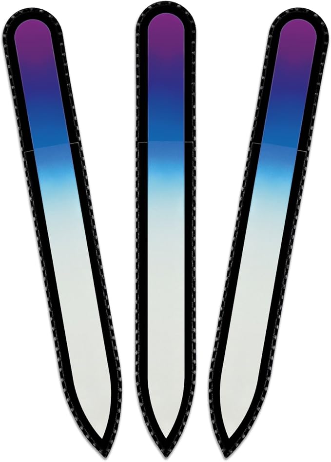 Mont Bleu Rainbow Glass Nail File - Czech Tempered Glass - Handmade in Bohemia-Czech Republic - Premium Women's Nail File