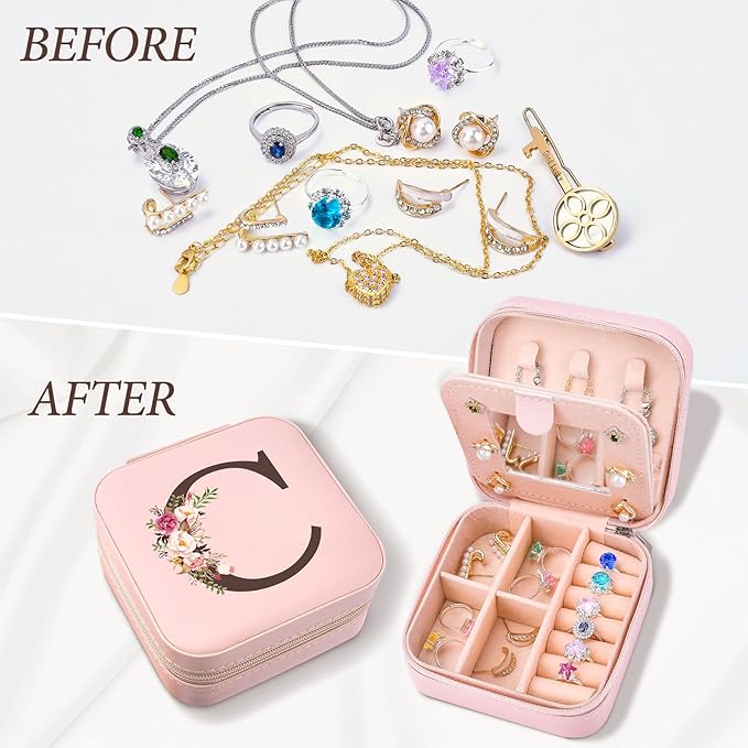 Preppy Travel Easter Basket Stuffers for Teen Girls, Travel Jewelry Box Personalized Birthday Gifts for Women, Fashion Travel Essentials Trendy Stuff