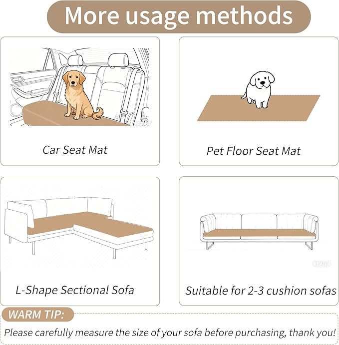 Couch Cover for Dogs Washable,Non Slip Fuzzy Durable Couch Covers for 3 Cushion Sofa Pet Friendly Sofa Cover Dog Thick Soft Slipcovers Protector Couches Mat Bed (White, 27.6" x 59"/70 x 150cm)