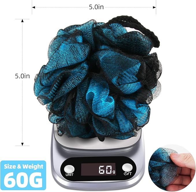 Chuya 60g Bath Loofahs Sponges,Shower Sponge Loofah Body Scrubber Balls for Family Washing 4 Pack
