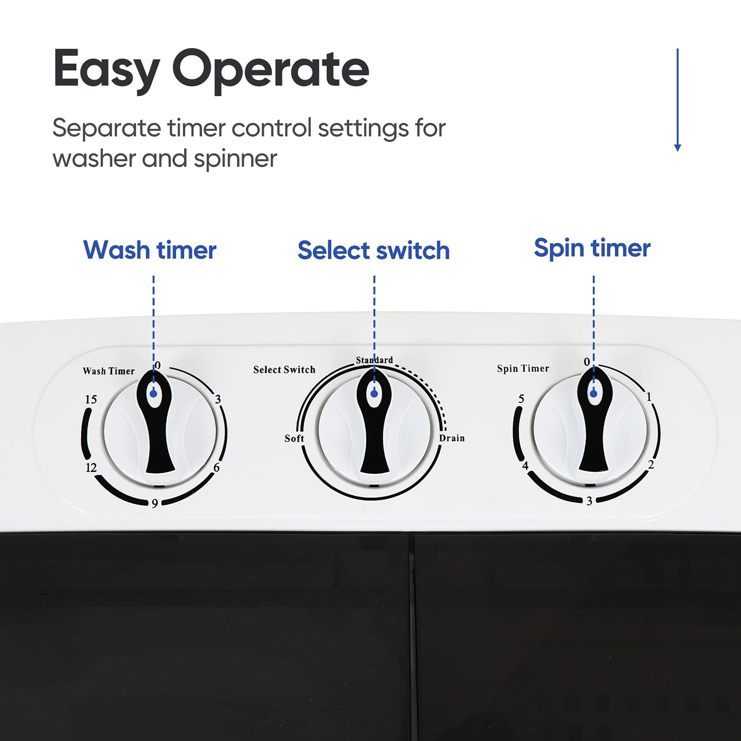 ZENY Portable Clothes Washing Machine Mini Twin Tub Washing Machine 13lbs Capacity with Spin Dryer,Compact Washer and Dryer Combo Lightweight Small Laundry Washer for Home,Apartments, Dorm Rooms,RV