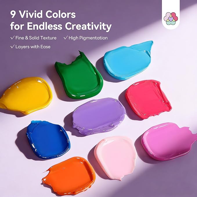 SAVILAND 3D Patting Gel Polish Kit: 9 Colors Pat Gel Polish Palette No-Wipe Blooming Gels Nail Polish 3D Nails Sculpting Gels with Flowers Shape Silicone Mold Sponges for Ombre Aura Nails Art DIY