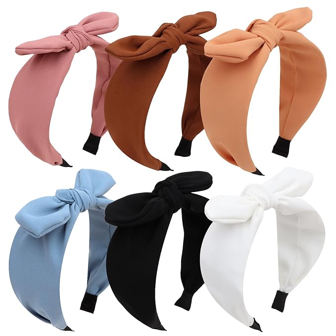 Jaciya Headbands for Women Wide Knotted Headband with Bow for Girls Hair Accessories Bunny Ears Head Band