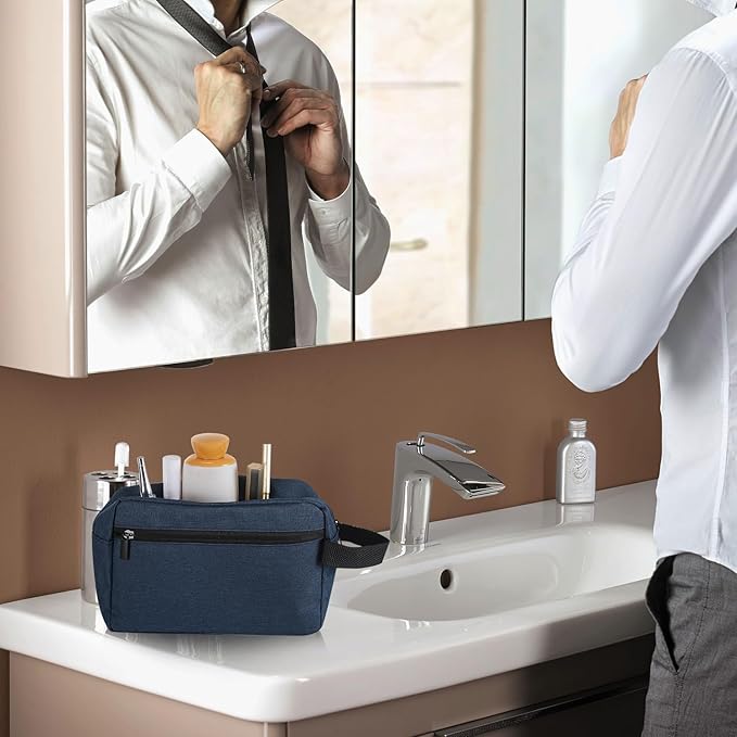 Travel Toiletry bag Toiletry bag for women men Hanging Cosmetic bag Travel accessories for Women Men (Navy blue)