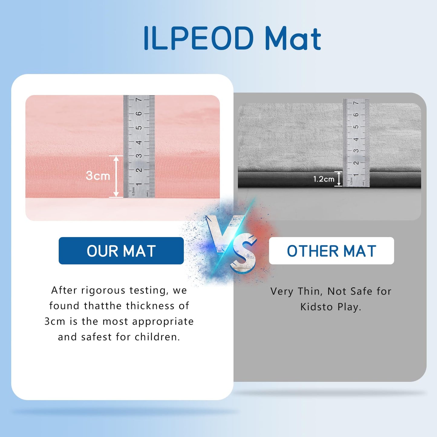 ILPEOD Baby Play Mat for Floor Nursery Rug Muscle Mat Area Rug Playroom Rug 65"x50" Playpen Mat Memory Foam 1.3" Thick Crawling Mat for Babies,Toddlers, Infants, Kids,Light Pink