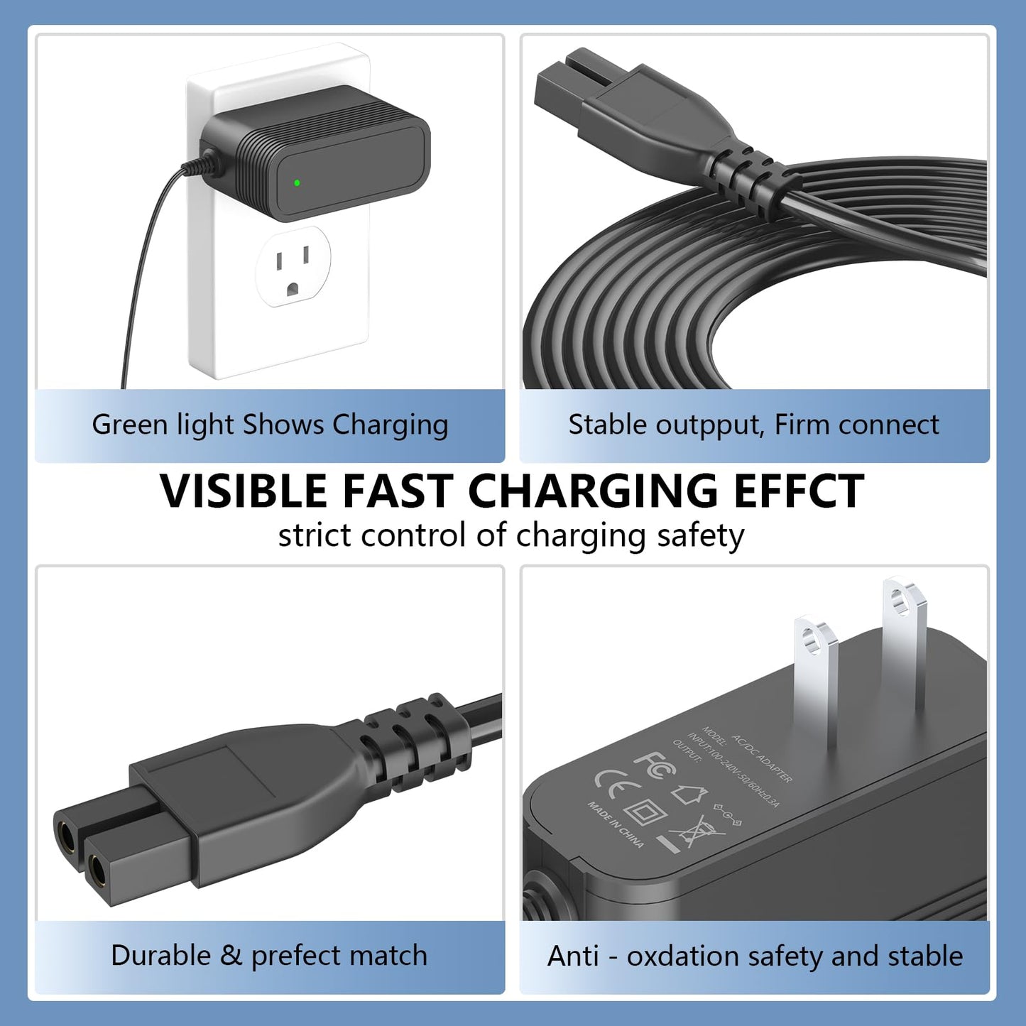 Charger for WYBOT Robotic Pool Vacuum Cleaner Compatible with Wybot C1 OS7010C Cordless Pool Vacuum Cleaner Power Adapter