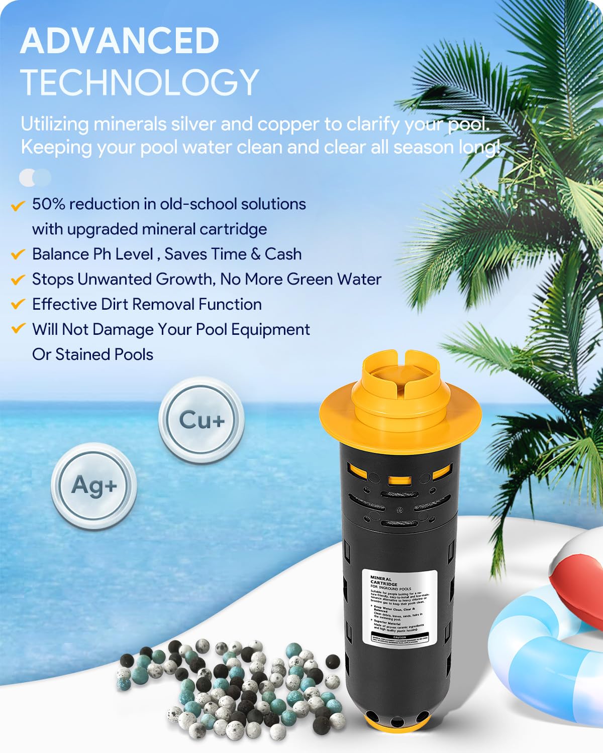 Replacement for Nature2 Duoclear 25 35 Mineral Cartridge W28000 W28001 Fit for All Zodiac DuoClear Fusion Soft Vision Pro Above Ground Ingroud Pool system, for up to 35,000 Gallons Pool