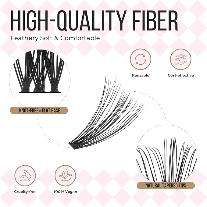PopUp Cluster Lashes 168pcs Wispy Lash Clusters Soft D Curl Eyelash Clusters Russian Lashes Clusters DIY Eyelash Extensions at Home,Thin Bank 9-18mm MIX (30D)
